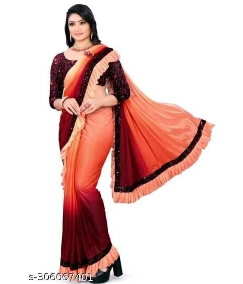     			Saadhvi Cotton Silk Woven Saree Without Blouse Piece - Orange ( Pack of 1 )