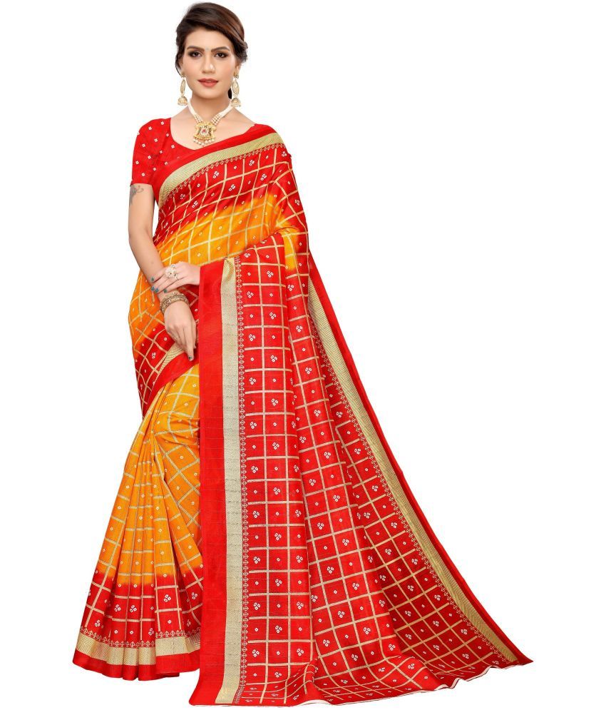     			Saadhvi Cotton Silk Woven Saree Without Blouse Piece - Yellow ( Pack of 1 )