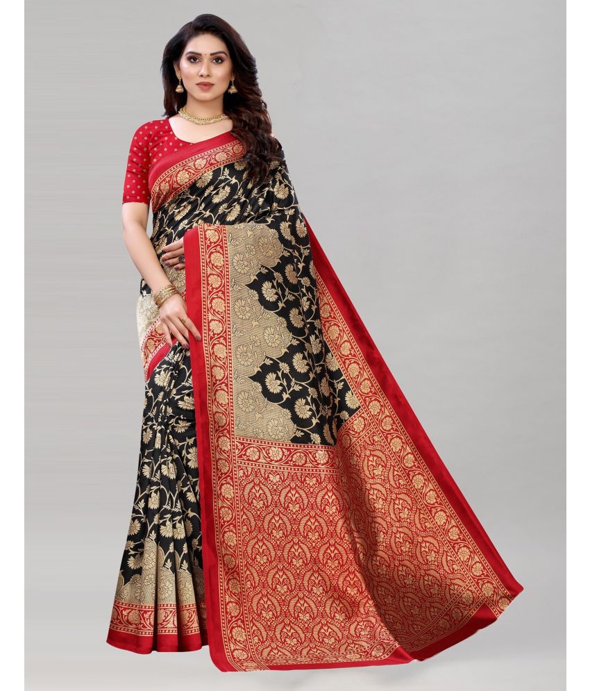     			Saadhvi Cotton Silk Woven Saree With Blouse Piece - Black ( Pack of 1 )