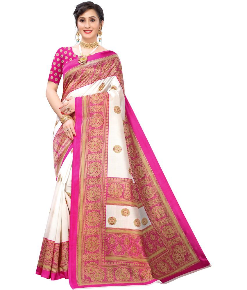     			Saadhvi Cotton Silk Woven Saree With Blouse Piece - Pink ( Pack of 1 )