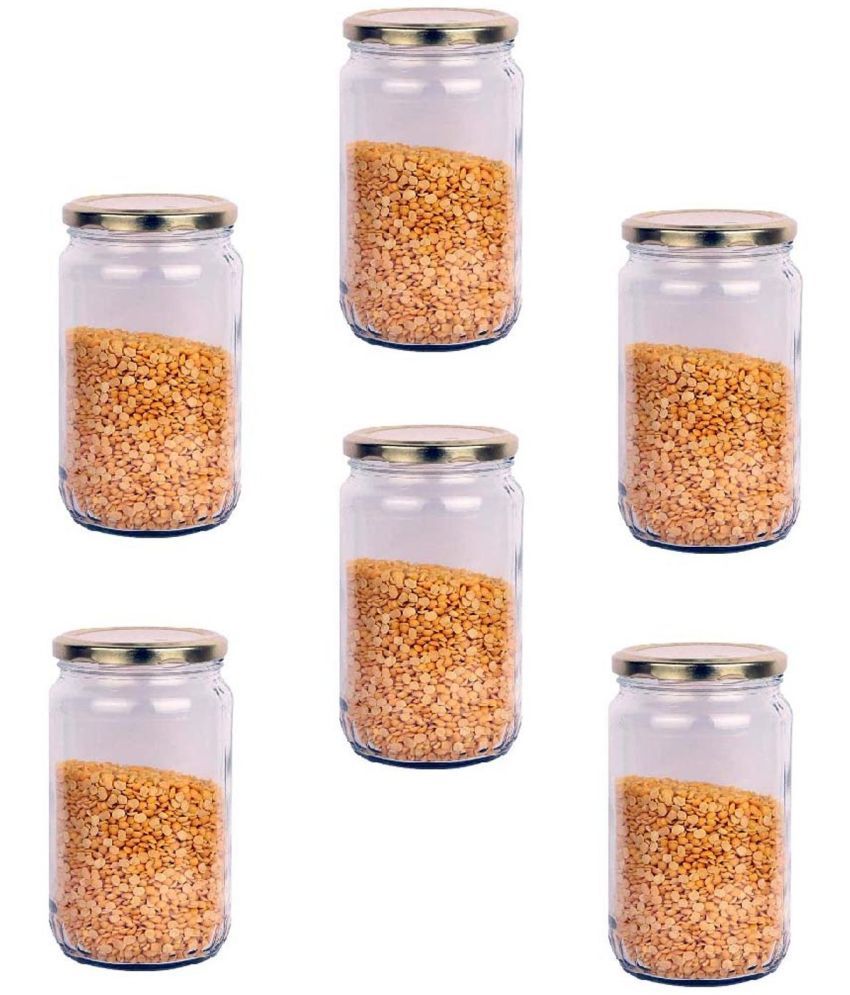     			Somil Glass Container Jar Glass Transparent Utility Container ( Set of 6 )