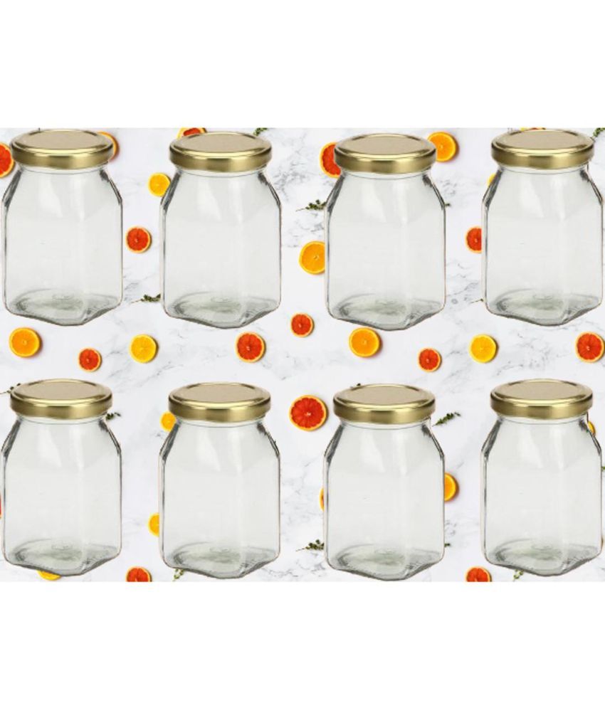     			Somil Glass Container Jar Glass Transparent Utility Container ( Set of 8 )