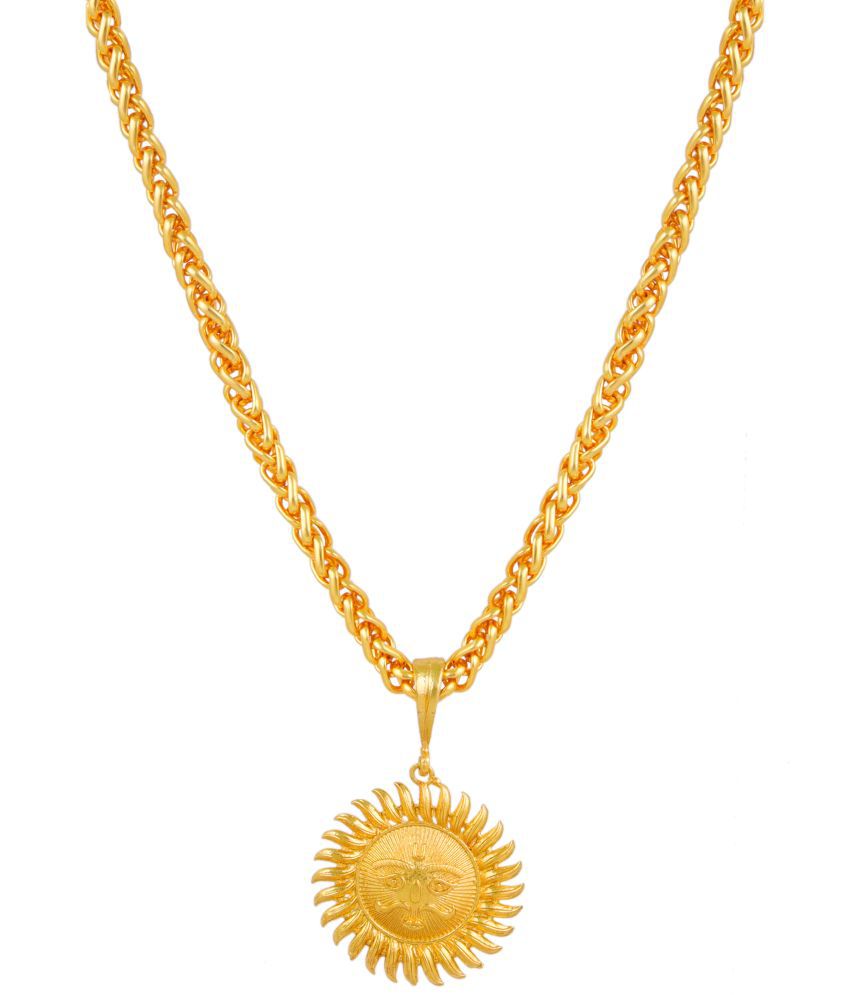     			Thrillz Golden Chain Chain for Men Sun Design Chain For Men Boys Gold-plated Plated Brass Chain