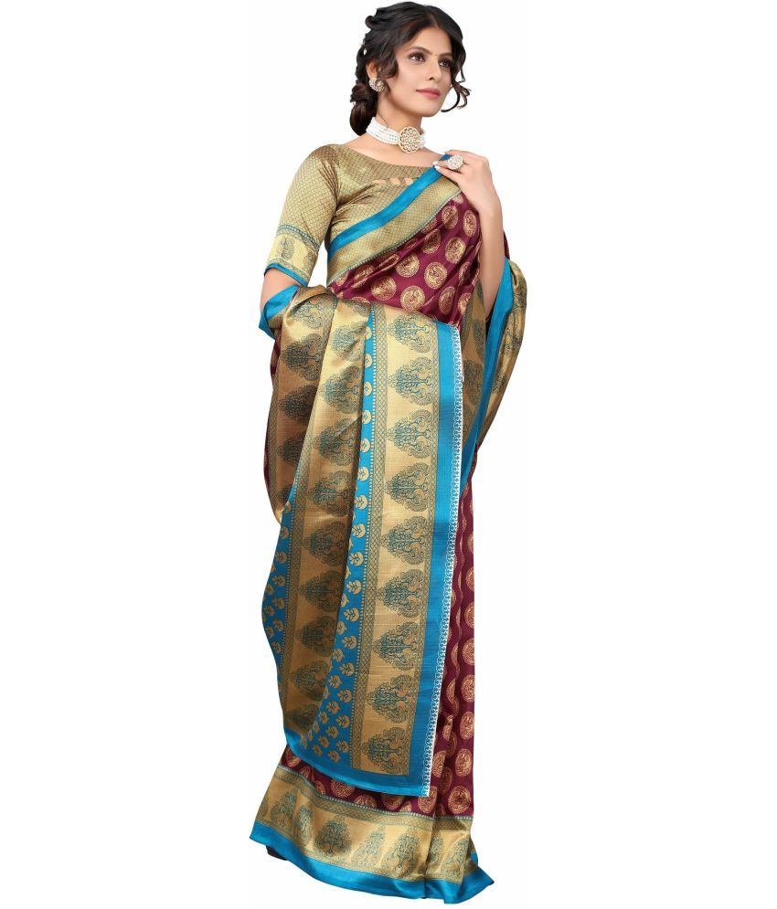     			Vkaran Cotton Silk Applique Saree Without Blouse Piece - Silver ( Pack of 1 )