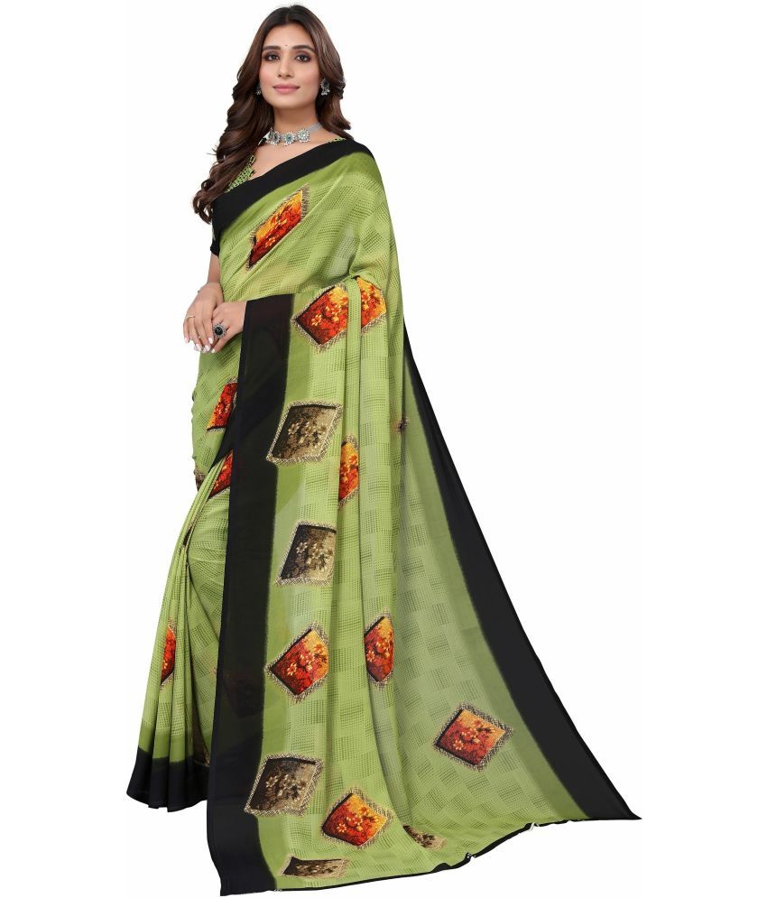     			Vkaran Cotton Silk Solid Saree Without Blouse Piece - Green ( Pack of 1 )