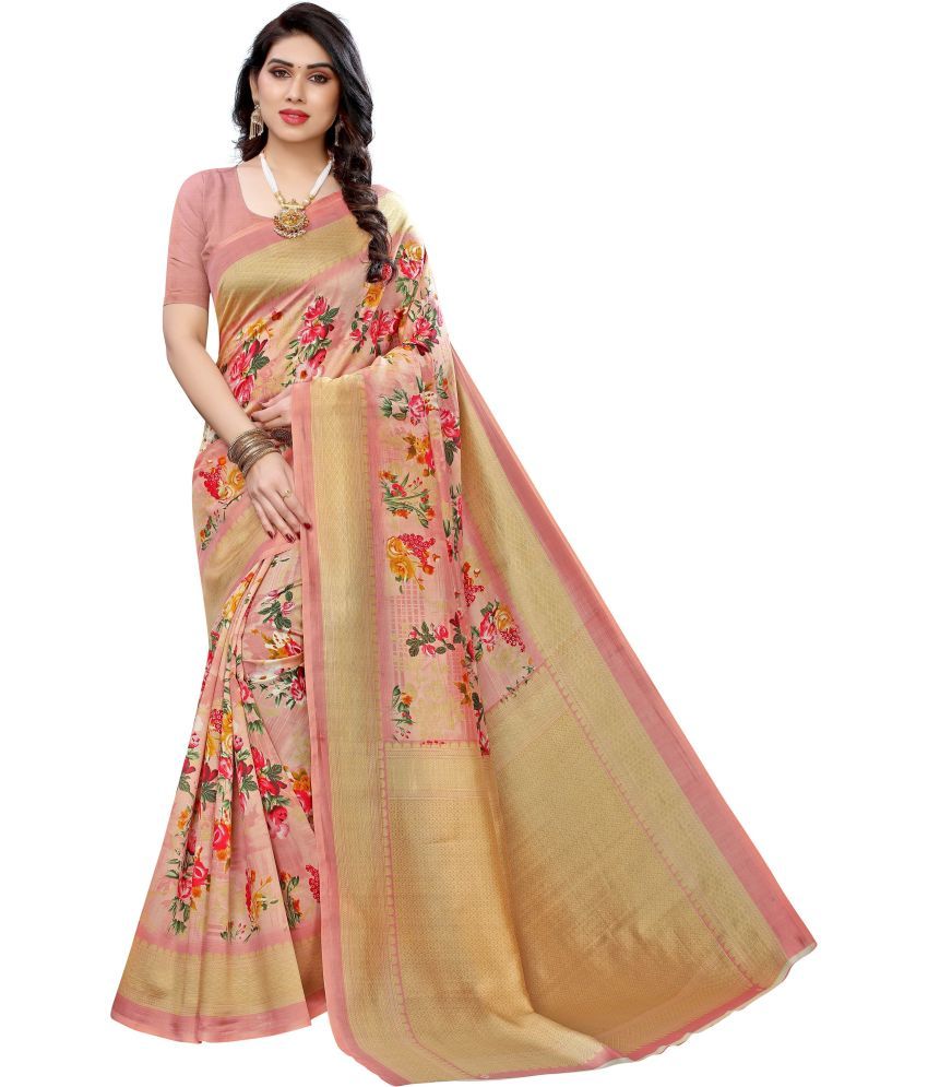     			Vkaran Net Cut Outs Saree With Blouse Piece - Multicolor ( Pack of 1 )