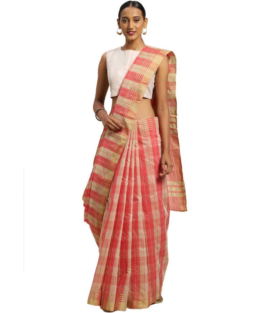     			Vkaran Net Cut Outs Saree With Blouse Piece - Multicolor ( Pack of 1 )