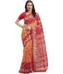 Saadhvi Net Cut Outs Saree With Blouse Piece - Multicolor ( Pack of 1 )