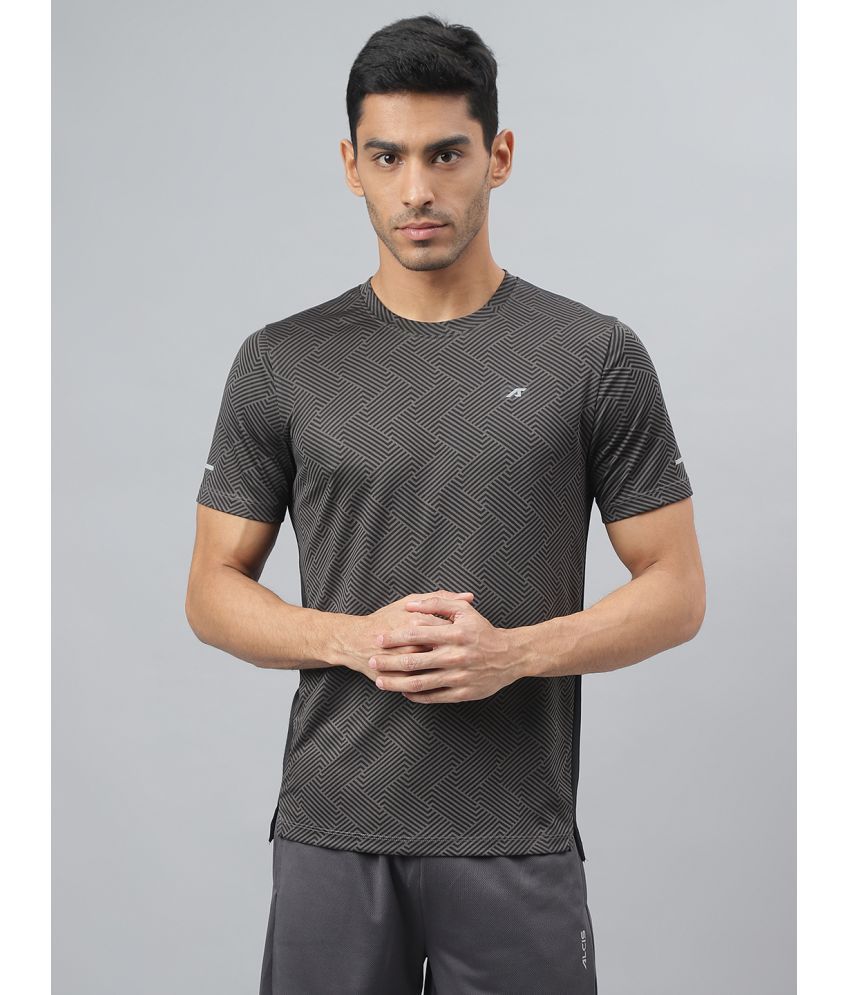     			Alcis Grey Polyester Slim Fit Men's Sports T-Shirt ( Pack of 1 )