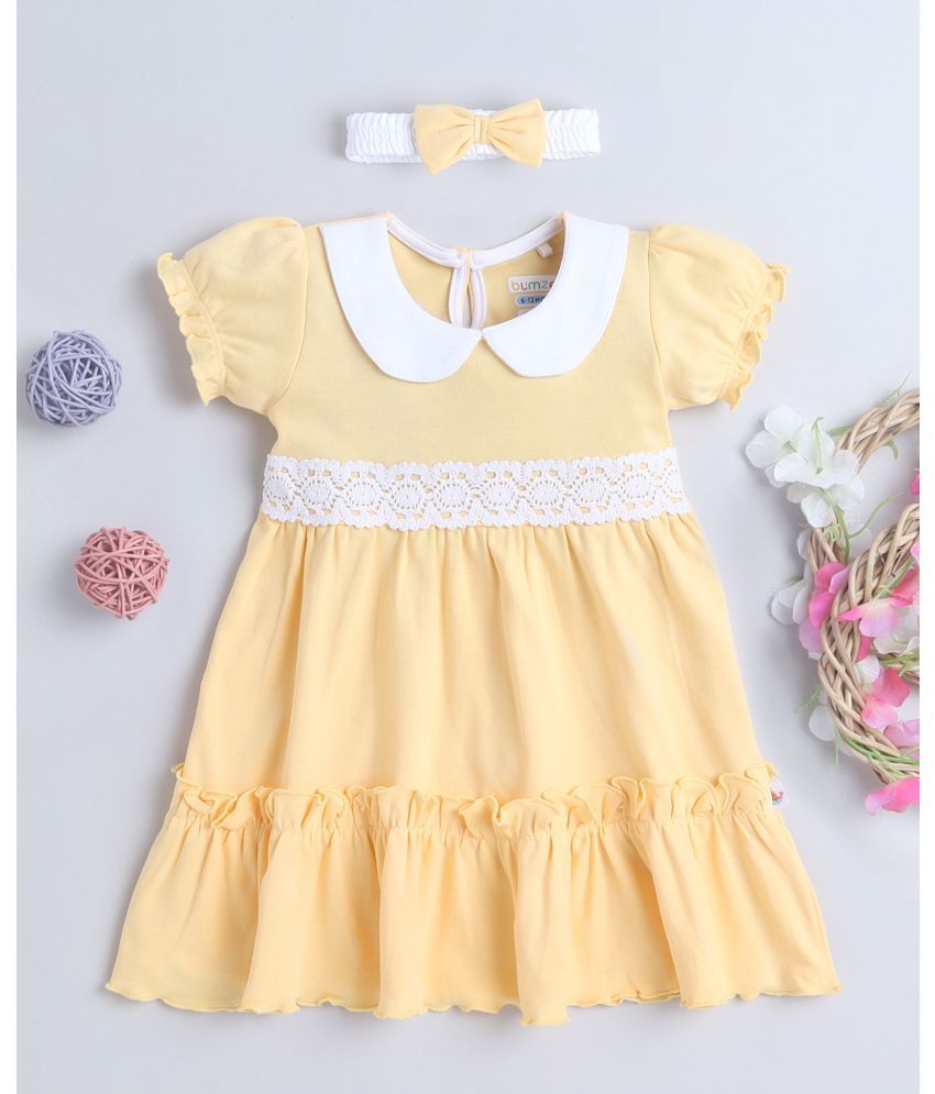     			BUMZEE Pack of 1 Baby Girls Cotton Frock ( Yellow )