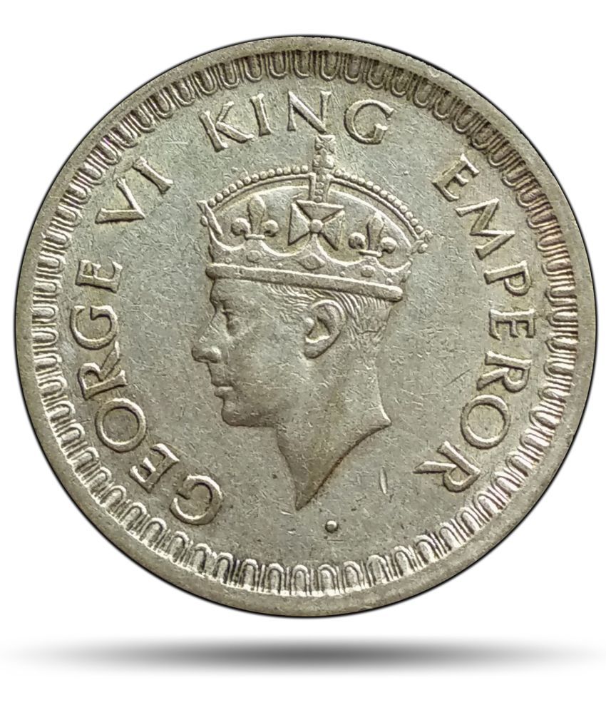     			COINIACS Rare Authentic Silver Half Rupee George VI King (1940-45) Silver Coin, British India Uniform Coinage Historic Old Collectible Coin. Collectible