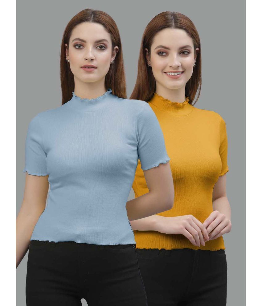     			Friskers Gold Cotton Women's Regular Top ( Pack of 2 )