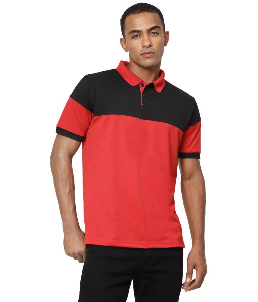     			Fundoo Polyester Regular Fit Solid Half Sleeves Men's Polo T Shirt - Red ( Pack of 1 )