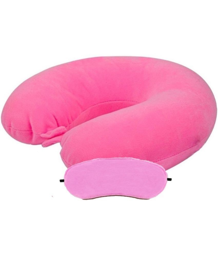     			JUZZII Pink Neck Pillow,Eye Shade ( Pack of 2 )