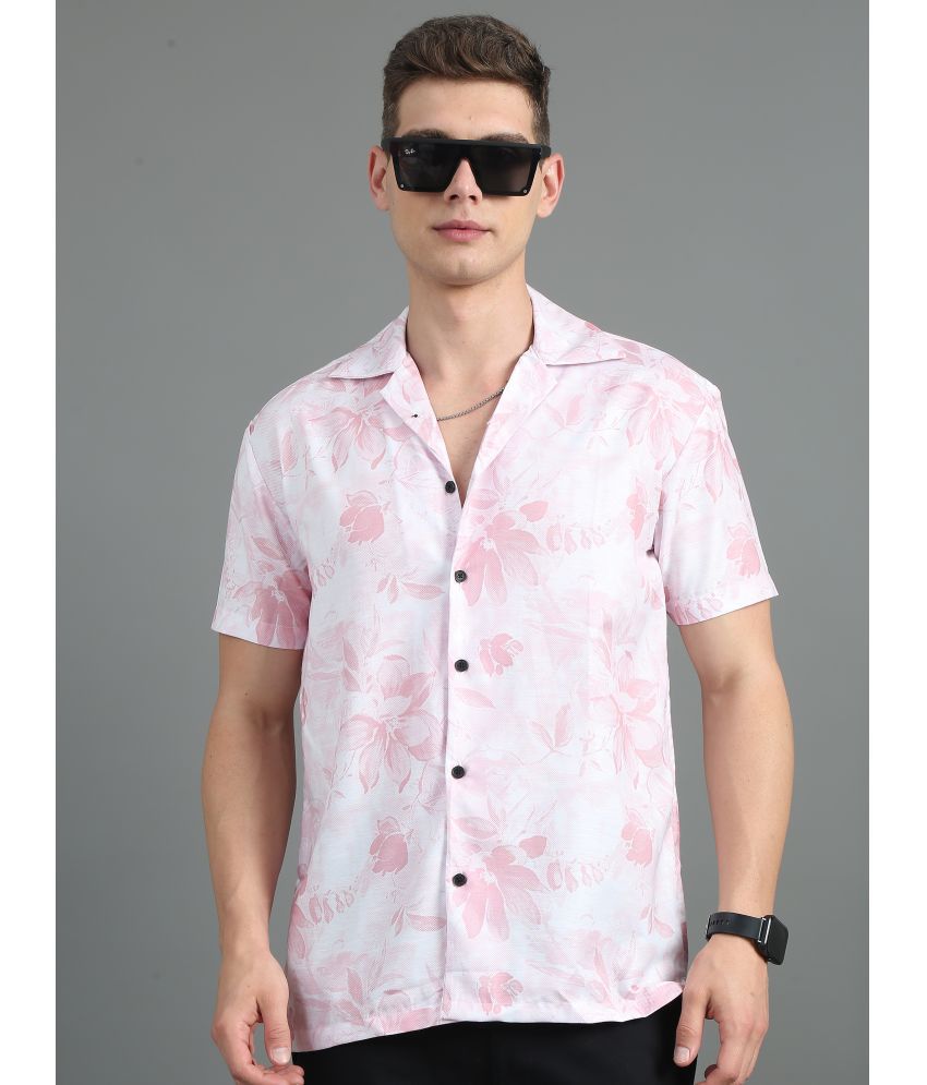     			Paul Street Polyester Slim Fit Printed Half Sleeves Men's Casual Shirt - Pink ( Pack of 1 )