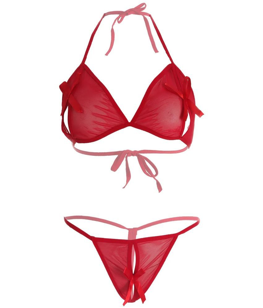     			Purble Red Polyester Women's Bra & Panty Set ( Pack of 1 )
