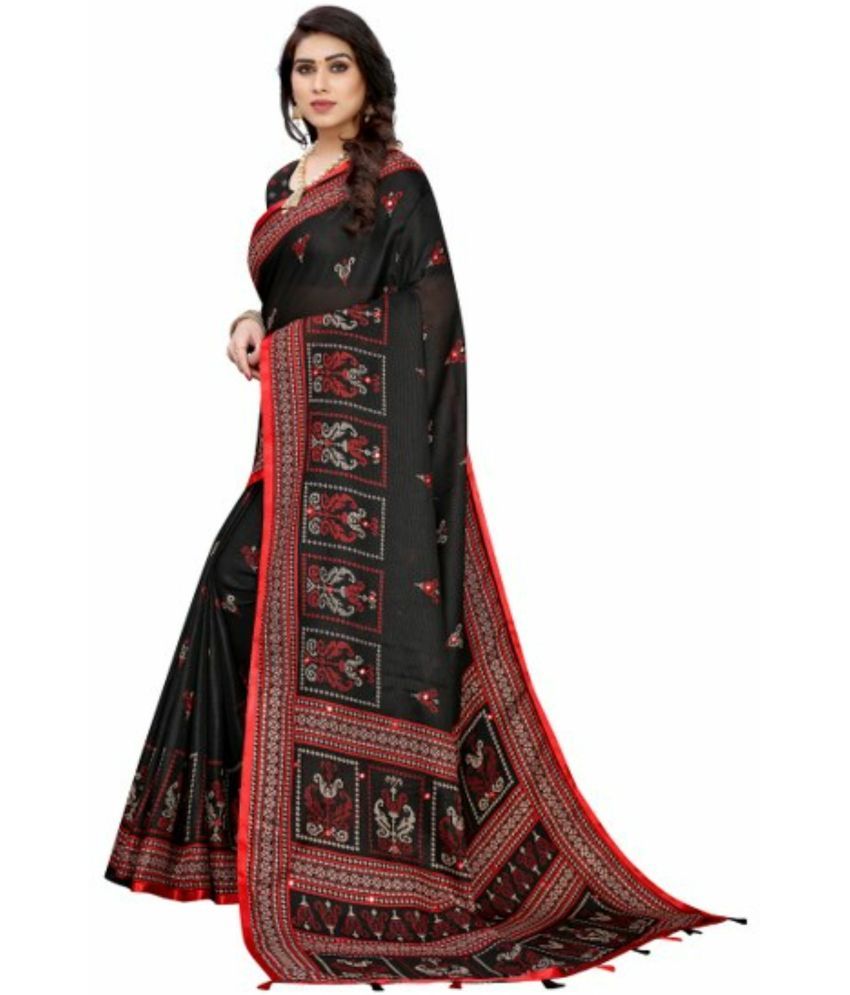     			Saadhvi Cotton Silk Applique Saree Without Blouse Piece - Red ( Pack of 1 )