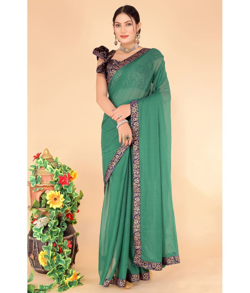     			Saadhvi Cotton Silk Applique Saree Without Blouse Piece - Gold ( Pack of 1 )