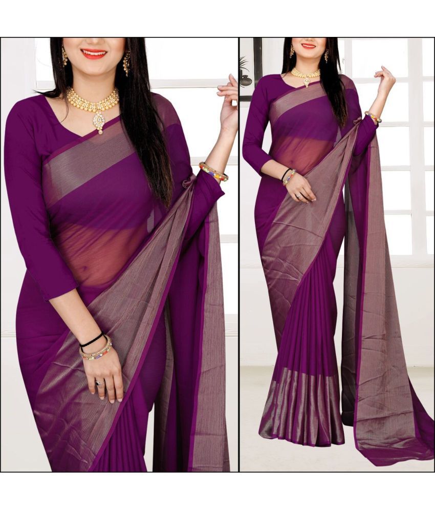     			Saadhvi Cotton Silk Applique Saree Without Blouse Piece - Magenta ( Pack of 3 )