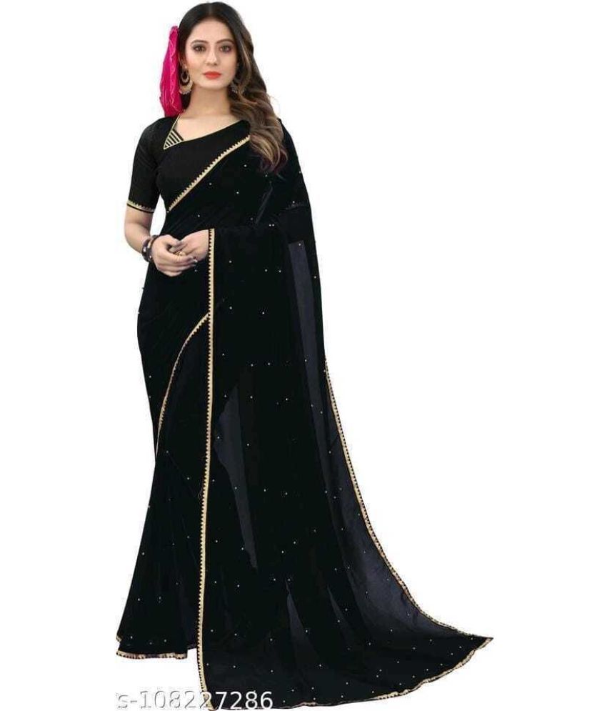     			Saadhvi Cotton Silk Applique Saree Without Blouse Piece - Grey ( Pack of 1 )