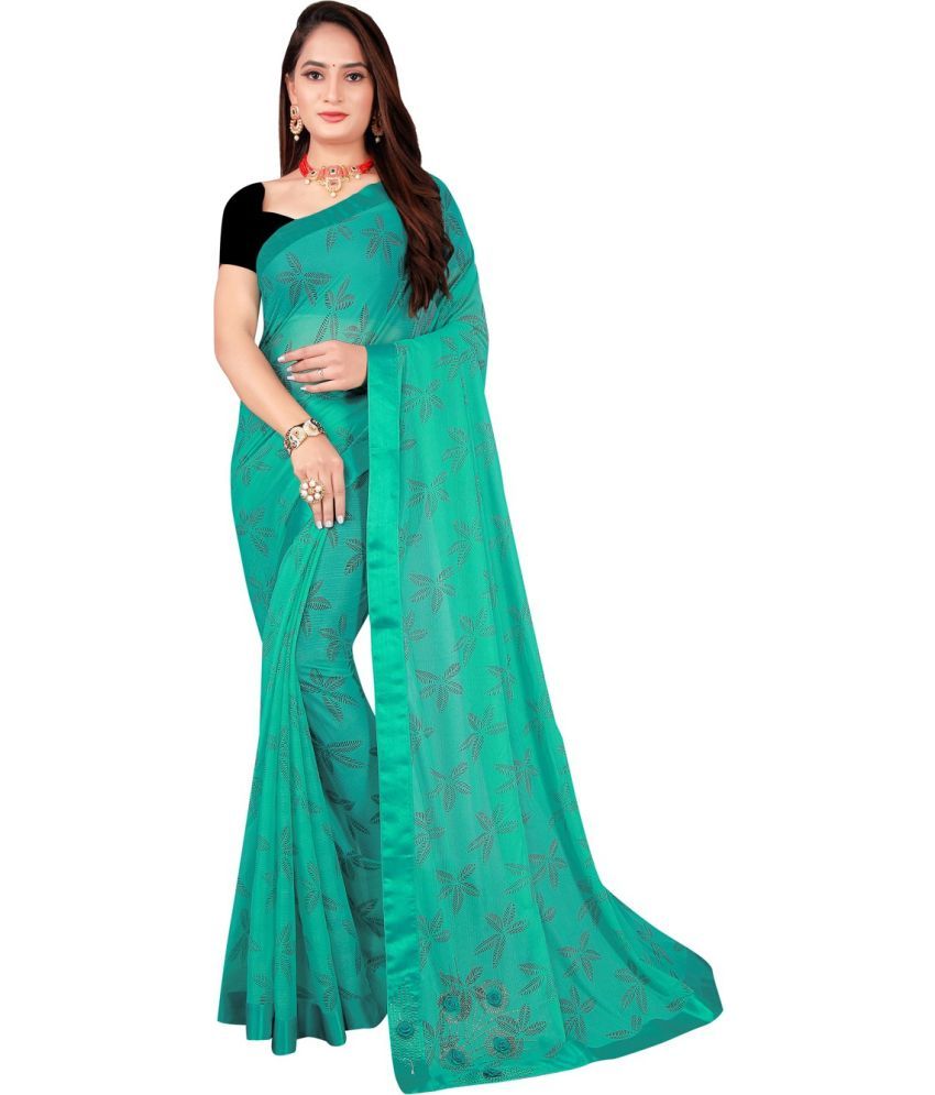     			Saadhvi Cotton Silk Solid Saree Without Blouse Piece - Blue ( Pack of 1 )