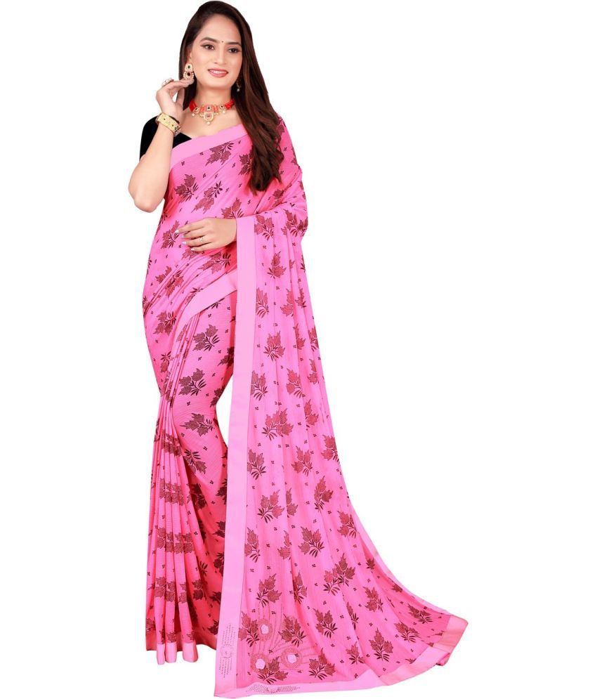     			Saadhvi Cotton Silk Solid Saree Without Blouse Piece - Pink ( Pack of 1 )