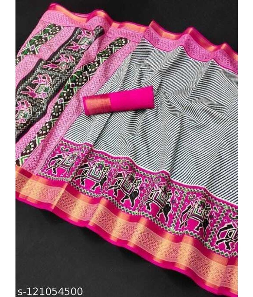     			Saadhvi Cotton Silk Solid Saree Without Blouse Piece - Pink ( Pack of 1 )