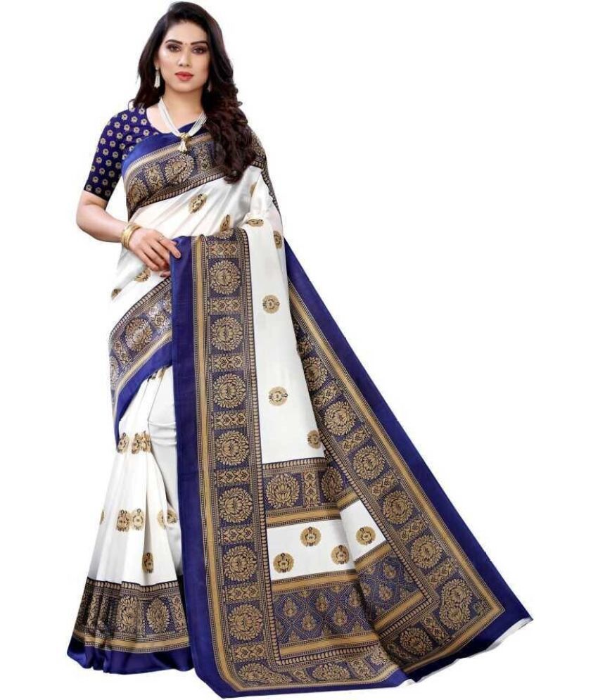     			Saadhvi Cotton Silk Solid Saree Without Blouse Piece - Blue ( Pack of 1 )