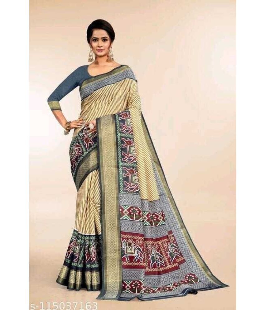     			Saadhvi Net Cut Outs Saree With Blouse Piece - Grey ( Pack of 1 )