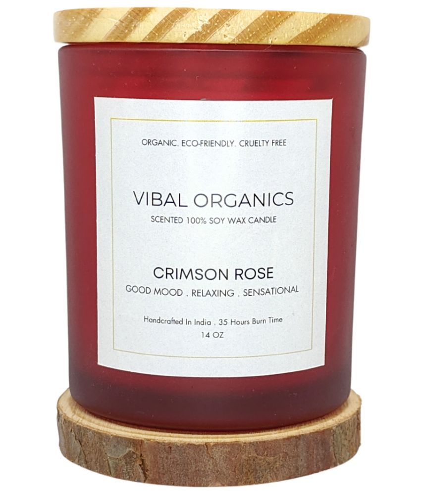     			Vibal Organics Red Rose Jar Candle 10 cm ( Pack of 1 )