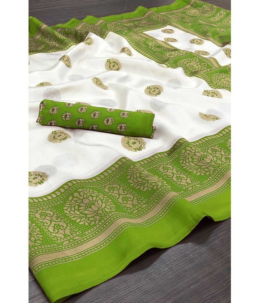     			Vkaran Cotton Silk Applique Saree Without Blouse Piece - Multicolor ( Pack of 2 )