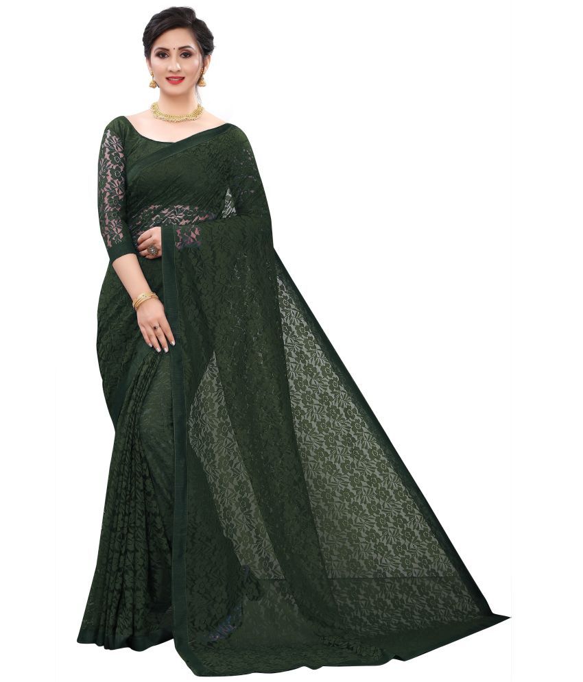     			Vkaran Cotton Silk Solid Saree Without Blouse Piece - GREEN ( Pack of 1 )