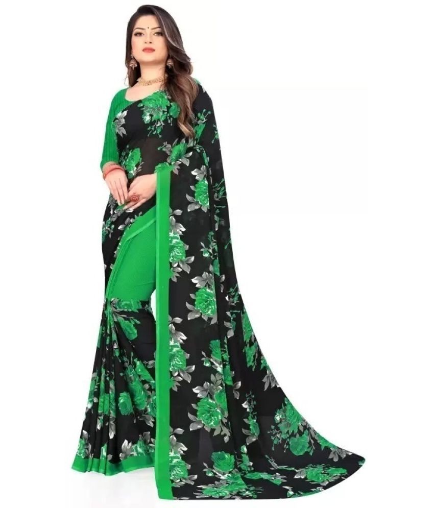     			Vkaran Cotton Silk Solid Saree Without Blouse Piece - Green ( Pack of 1 )