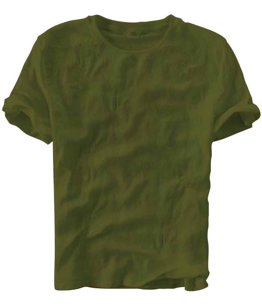     			fashion and youth Cotton Blend Relaxed Fit Solid Half Sleeves Men's T-Shirt - Olive ( Pack of 1 )