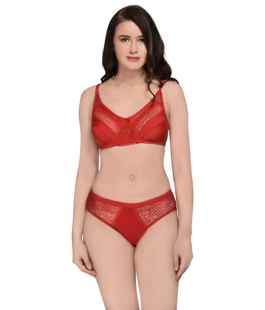     			B & B Comfort Red Cotton Women's Bra & Panty Set ( Pack of 1 )