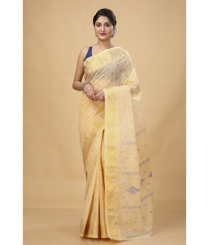     			Happy Creation Cotton Printed Saree Without Blouse Piece - Beige ( Pack of 1 )