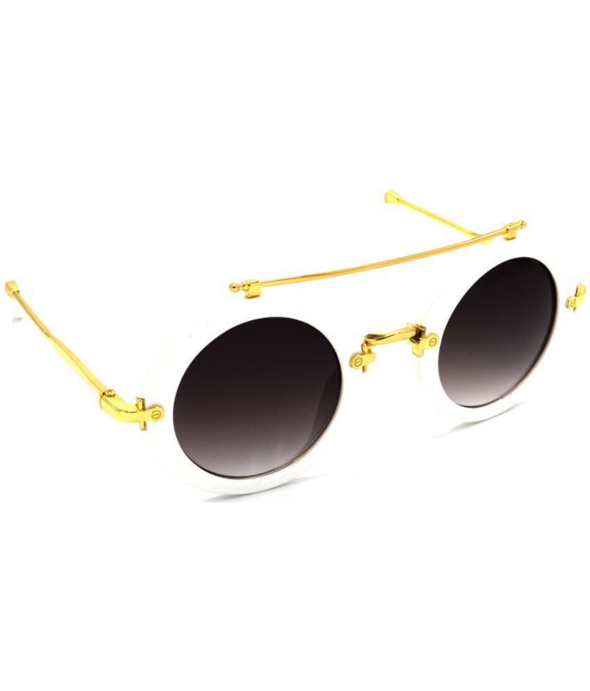     			Hrinkar White Round Sunglasses ( Pack of 1 )
