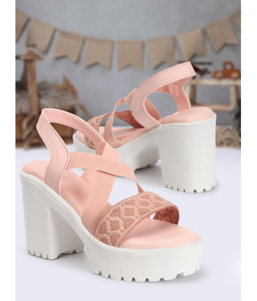     			Kajmi Pink Women's Sandal Heels