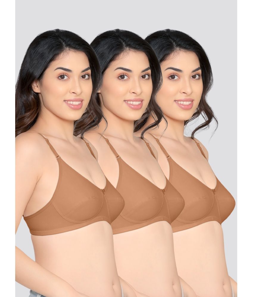     			Kalyani Pack of 3 Cotton Non Padded Women's Everyday Bra ( Camel ) WAMIKA