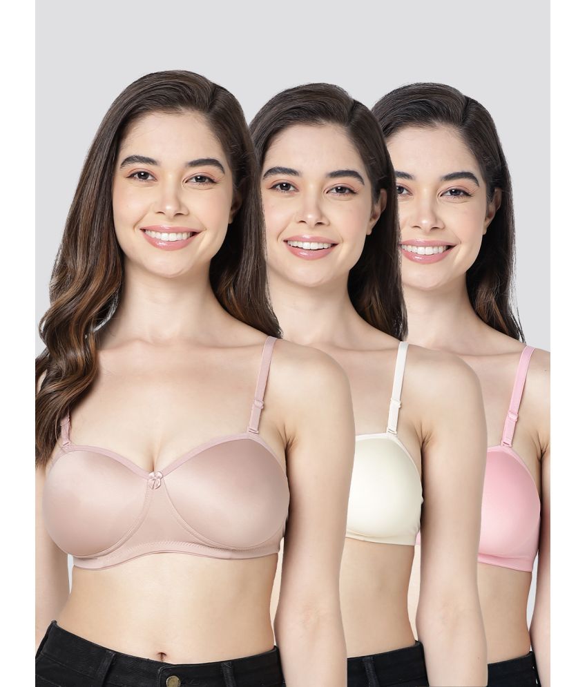     			Kalyani Pack of 3 Cotton Blend Lightly Padded Women's Everyday Bra ( Multicolor ) LESLIE