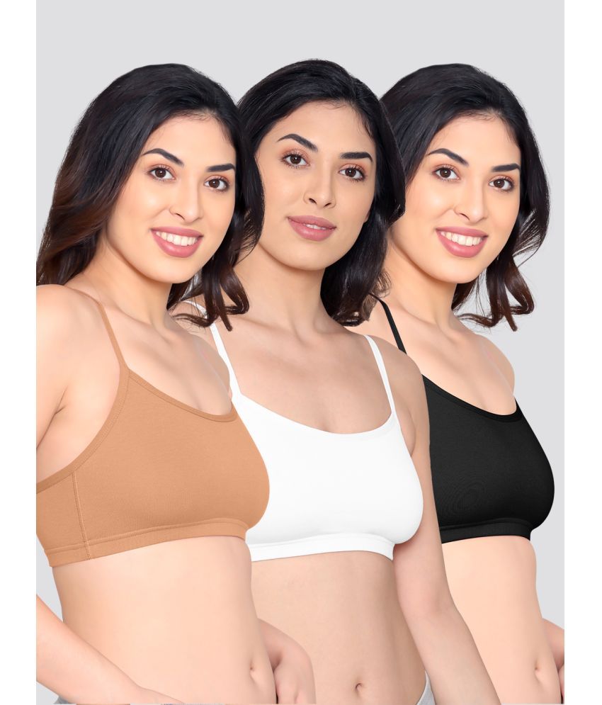     			Kalyani Pack of 3 Cotton Blend Non Padded Women's Teenage Bra ( Multicolor ) MIA