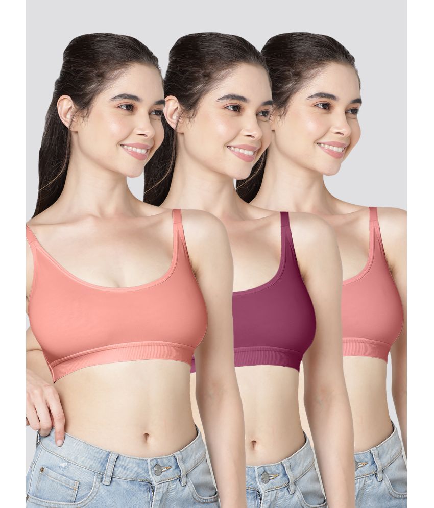     			Kalyani Pack of 3 Cotton Blend Non Padded Women's Shaping Bra ( Multicolor ) CATHY