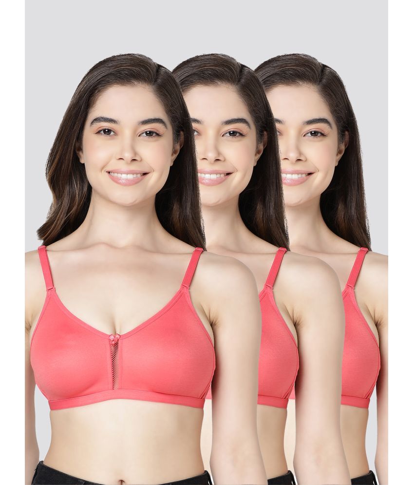     			Kalyani Pack of 3 Cotton Blend Non Padded Women's T-Shirt Bra ( Pink ) GLORIA