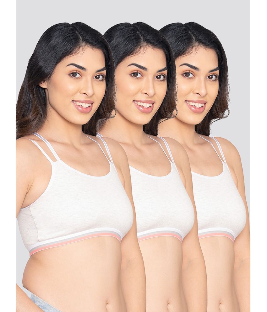     			Kalyani Pack of 3 Lycra Non Padded Women's Teenage Bra ( White ) CANDY