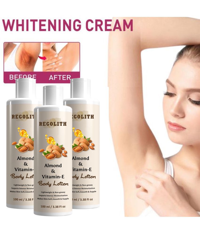     			REGOLITH Almond & Vitamin E Body Lotion For Whitening & Brightening Skin, 100 ml (Pack of 3)