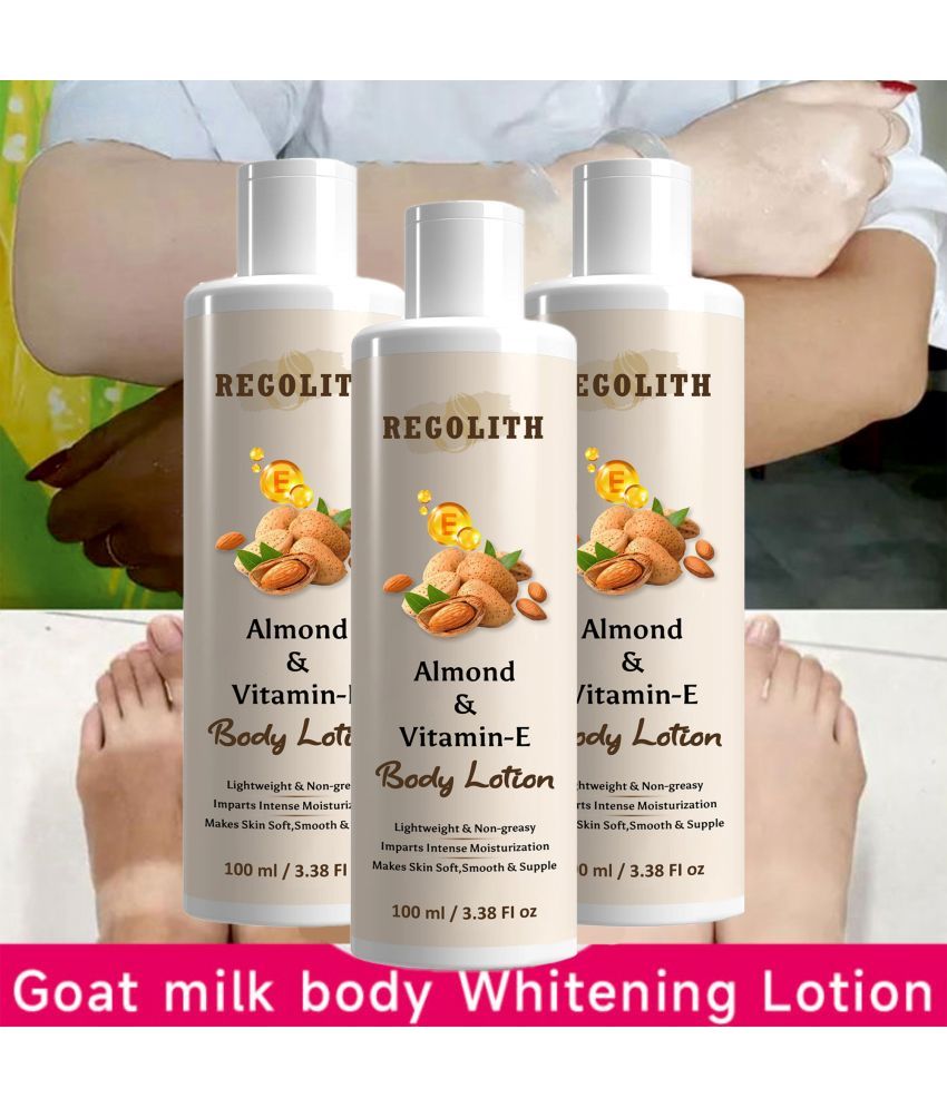     			REGOLITH Almond & Vitamin E Body Lotion For Whitening & Brightening Skin, 100 ml (Pack of 3)