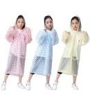 Infispace Kid's Rainy Days in Style and Comfort with Multi Colour Polka Dot Printed Raincoat(Pack of 3)