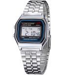 Viser Silver Metal Digital Womens Watch