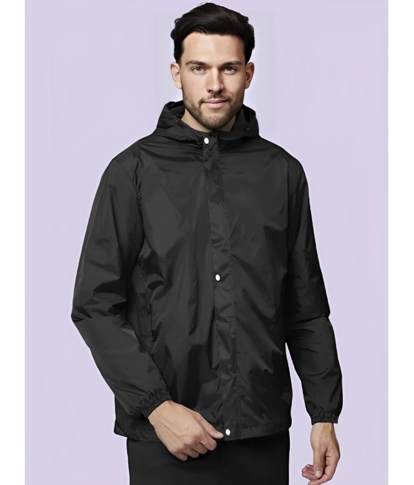     			AKTIF Black Polyester Men's Rain Jacket ( Pack of 1 )