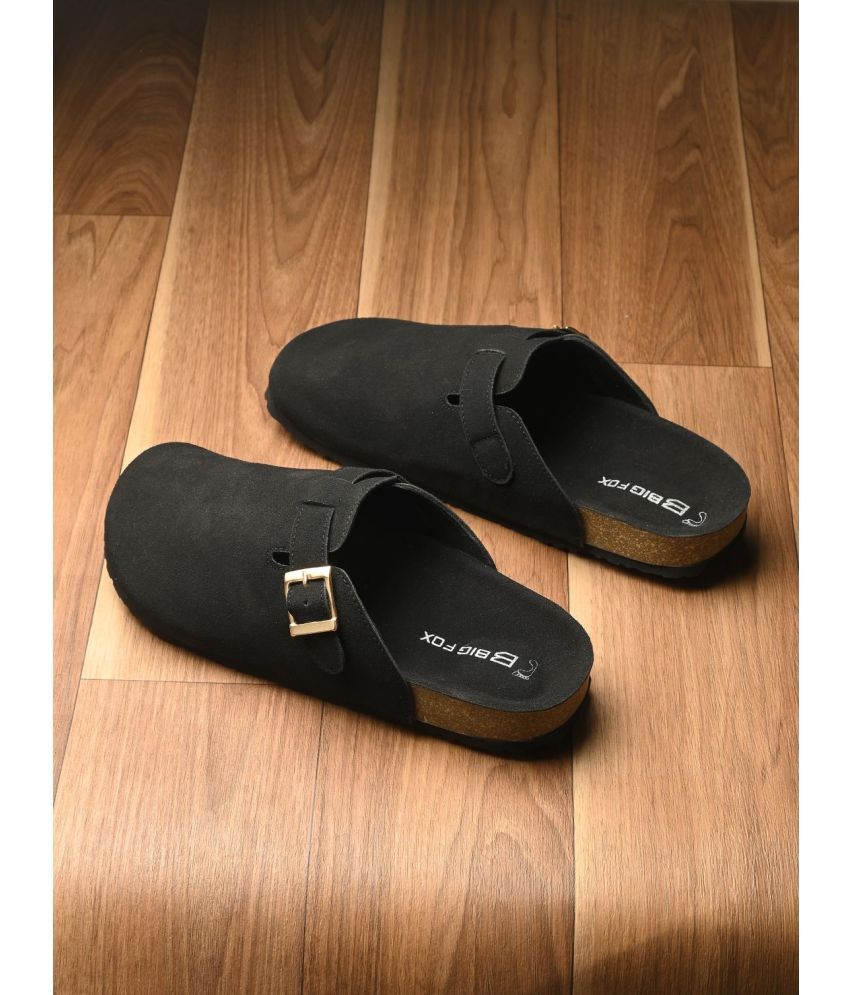     			Big Fox Black Men's Toe covered Flip Flop